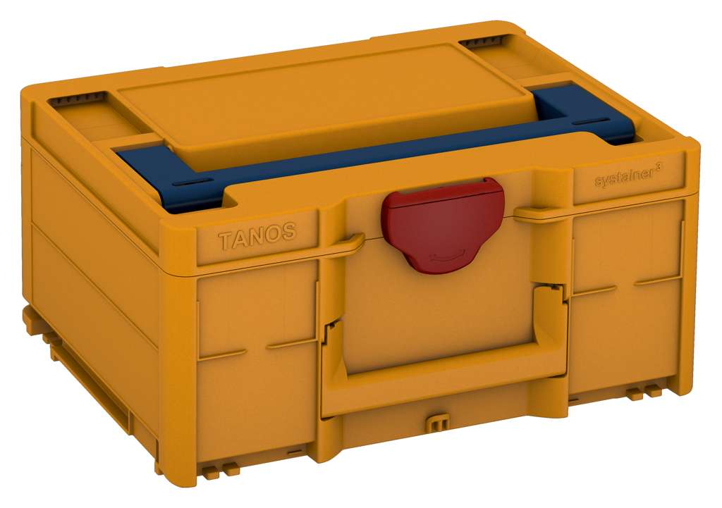 Systainer³ M 187, Daffodil Yellow with Sapphire Blue lid handle and Carmine Red catches