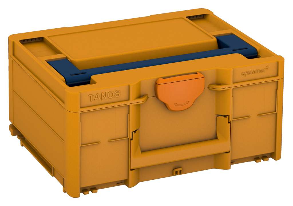 Systainer³ M 187, Daffodil Yellow with Sapphire Blue lid handle and Deep Orange catches