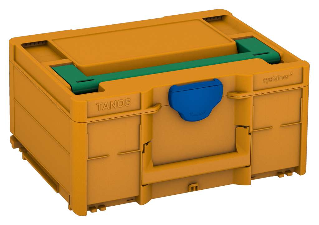 Systainer³ M 187, Daffodil Yellow with Signal Green lid handle and Signal Blue catches