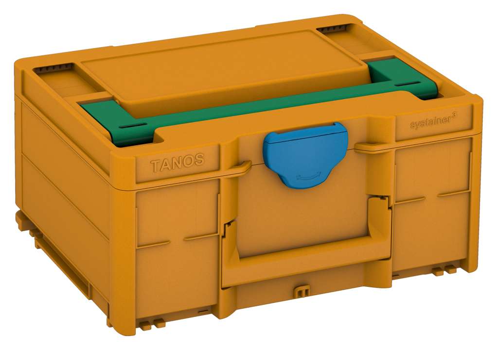 Systainer³ M 187, Daffodil Yellow with Signal Green lid handle and Sky Blue catches