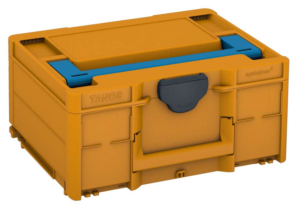Systainer³ M 187, Daffodil Yellow with Sky Blue lid handle and Anthracite catches