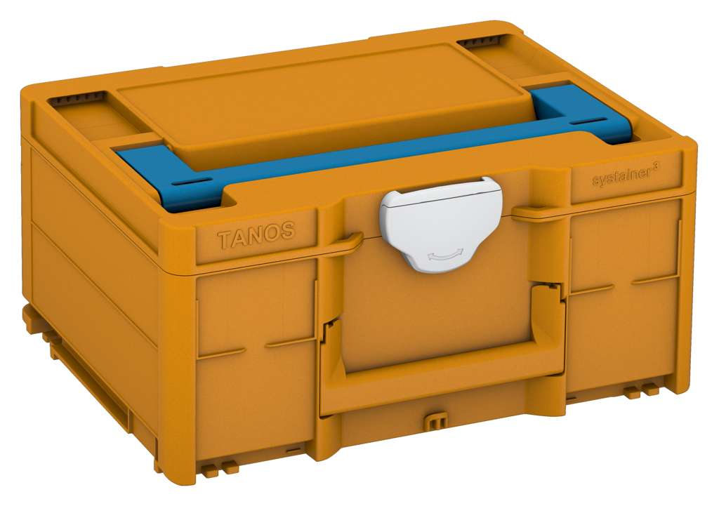 Systainer³ M 187, Daffodil Yellow with Sky Blue lid handle and Light Grey catches