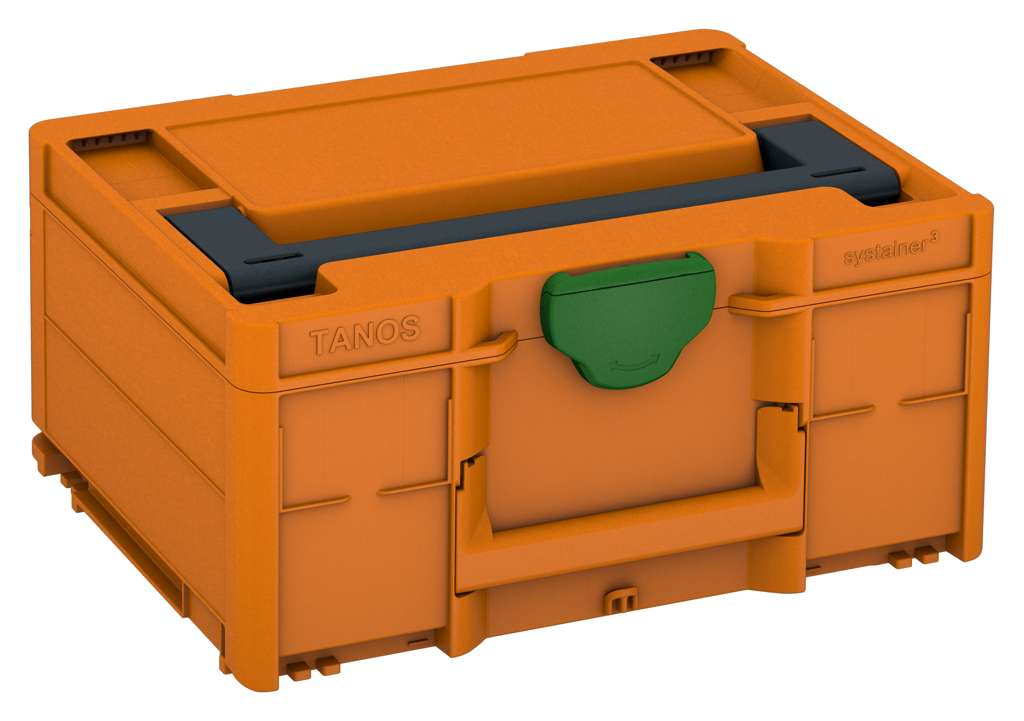 Systainer³ M 187, Deep Orange with Anthracite lid handle and Emerald Green catches