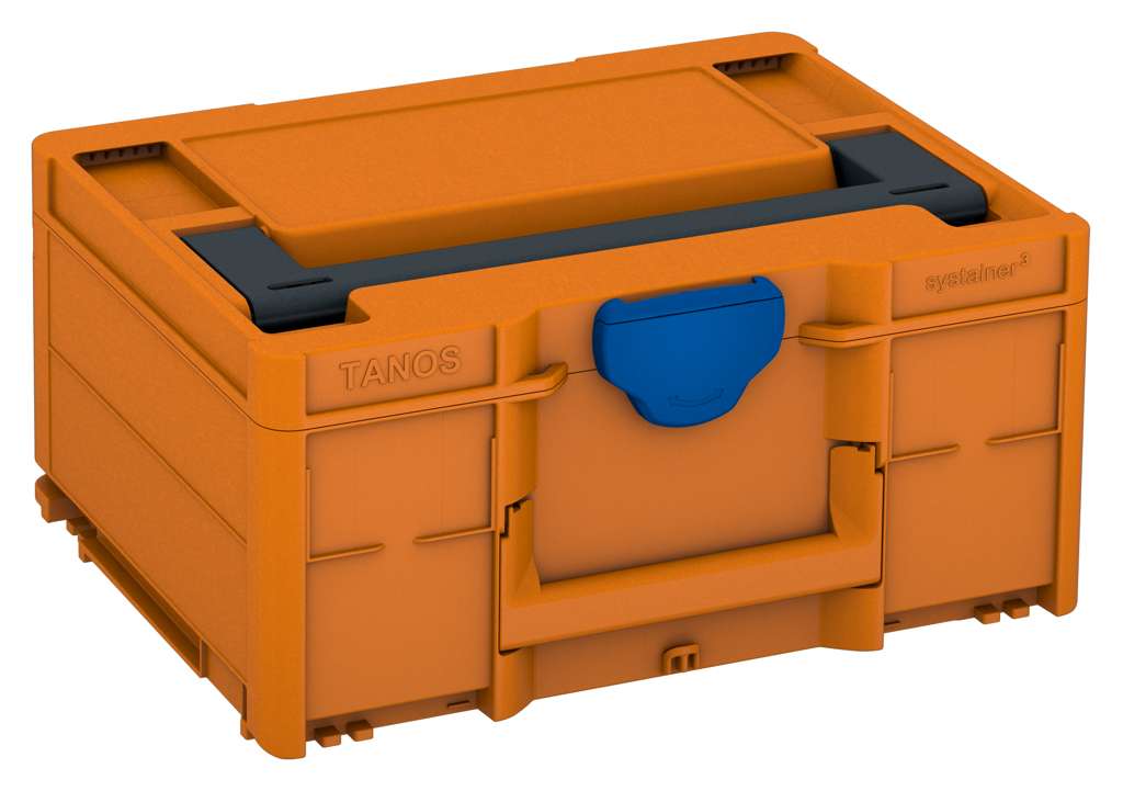 Systainer³ M 187, Deep Orange with Anthracite lid handle and Signal Blue catches