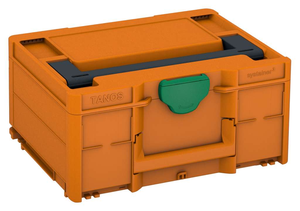 Systainer³ M 187, Deep Orange with Anthracite lid handle and Signal Green catches