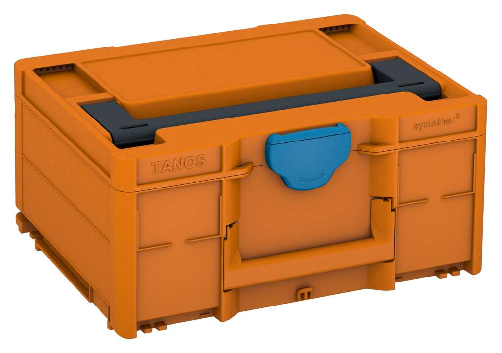 Systainer³ M 187, Deep Orange with Anthracite lid handle and Sky Blue catches