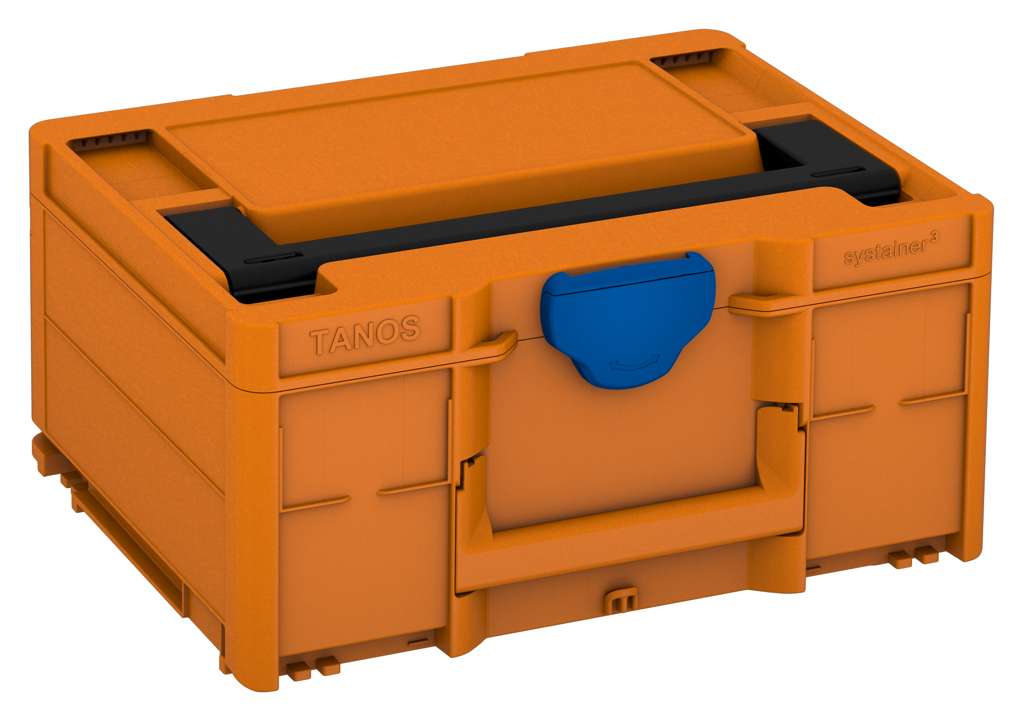 Systainer³ M 187, Deep Orange with Black lid handle and Signal Blue catches