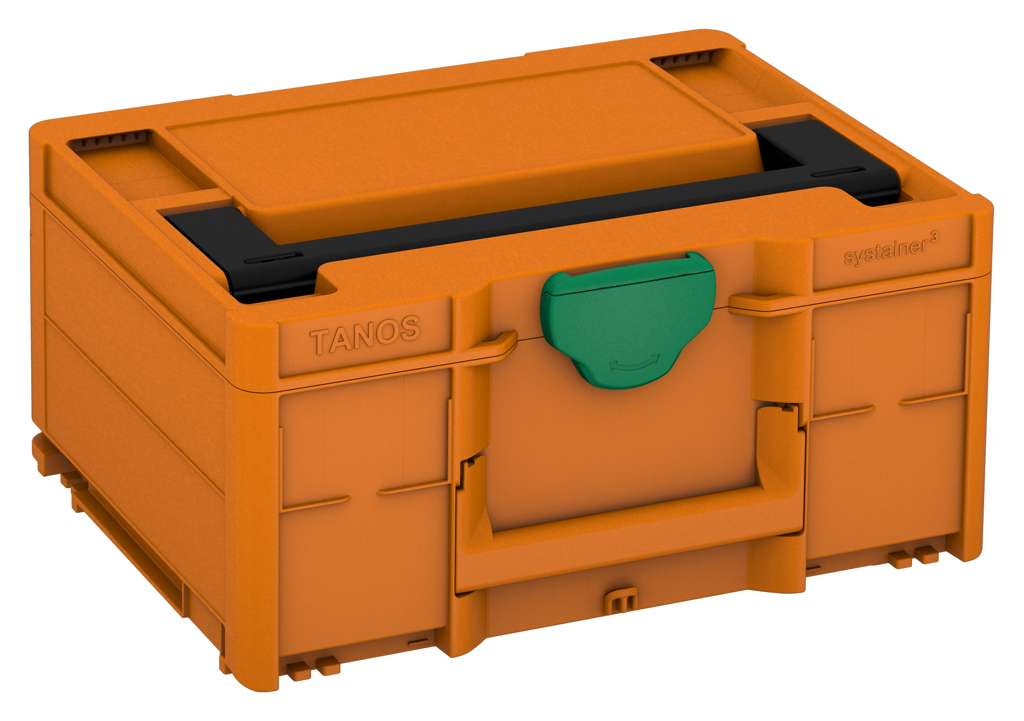 Systainer³ M 187, Deep Orange with Black lid handle and Signal Green catches
