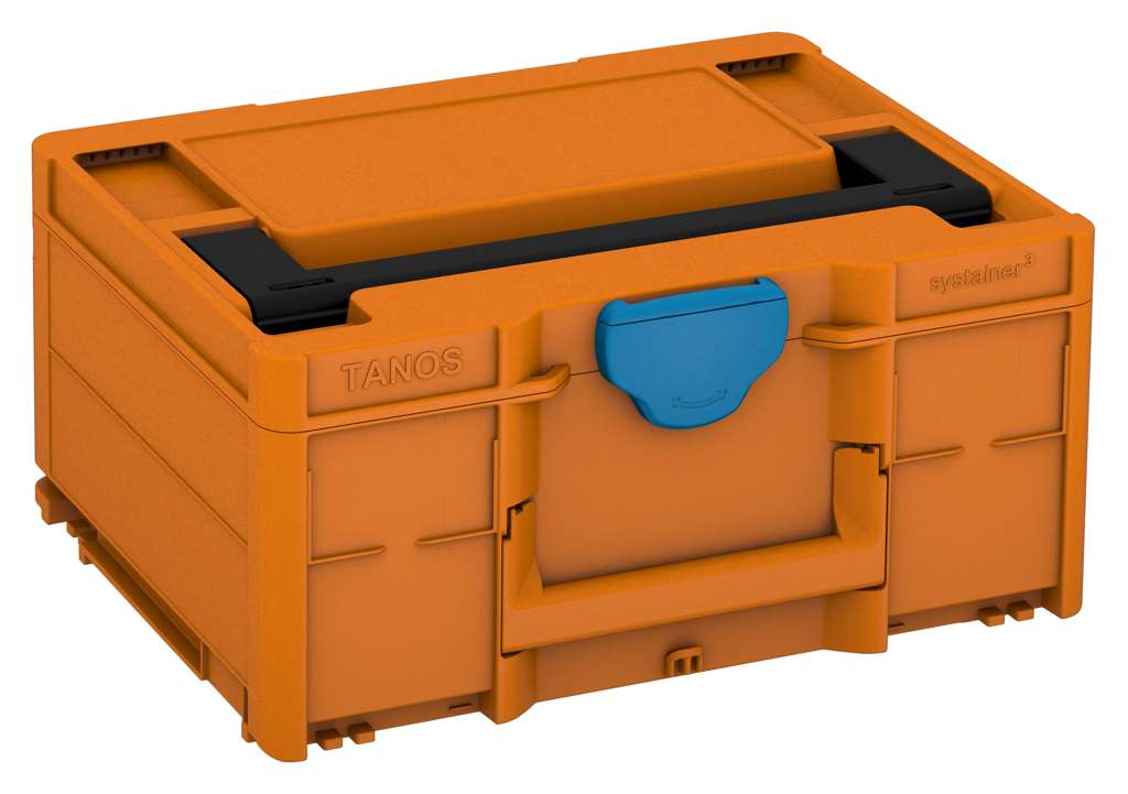 Systainer³ M 187, Deep Orange with Black lid handle and Sky Blue catches