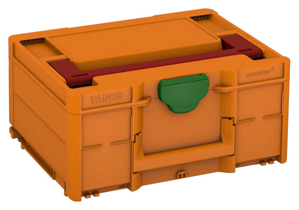 Systainer³ M 187, Deep Orange with Carmine Red lid handle and Emerald Green catches