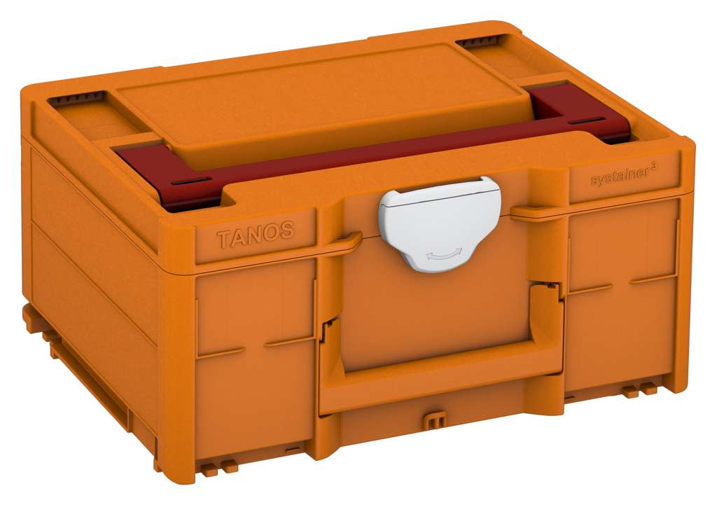 Systainer³ M 187, Deep Orange with Carmine Red lid handle and Light Grey catches