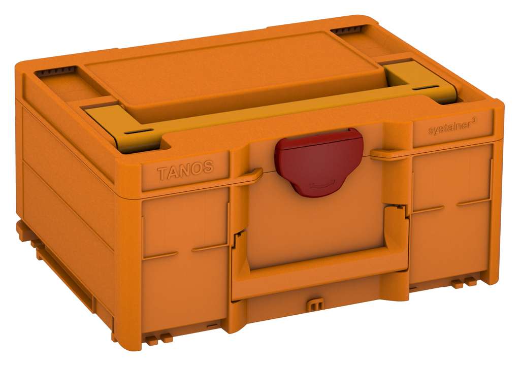 Systainer³ M 187, Deep Orange with Daffodil Yellow lid handle and Carmine Red catches