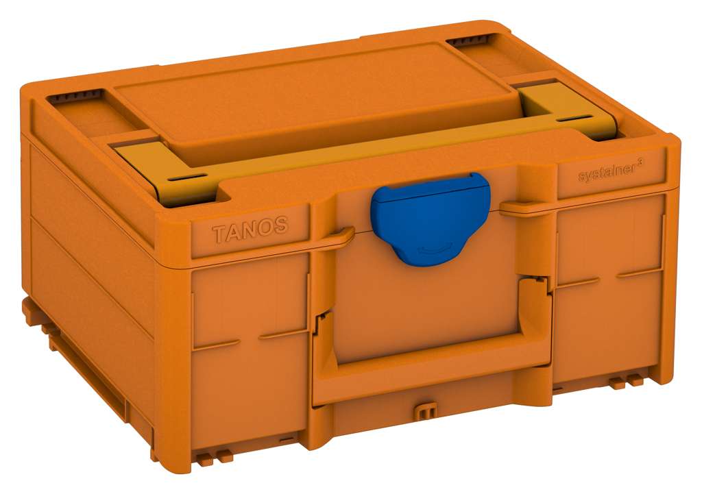 Systainer³ M 187, Deep Orange with Daffodil Yellow lid handle and Signal Blue catches