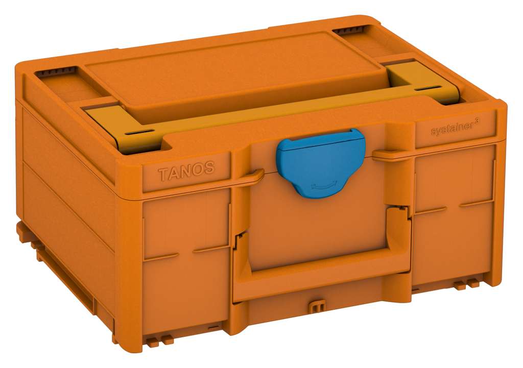 Systainer³ M 187, Deep Orange with Daffodil Yellow lid handle and Sky Blue catches