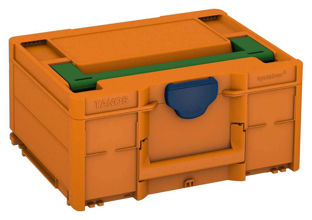 Systainer³ M 187, Deep Orange with Emerald Green lid handle and Sapphire Blue catches