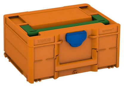 Systainer³ M 187, Deep Orange with Emerald Green lid handle and Signal Blue catches