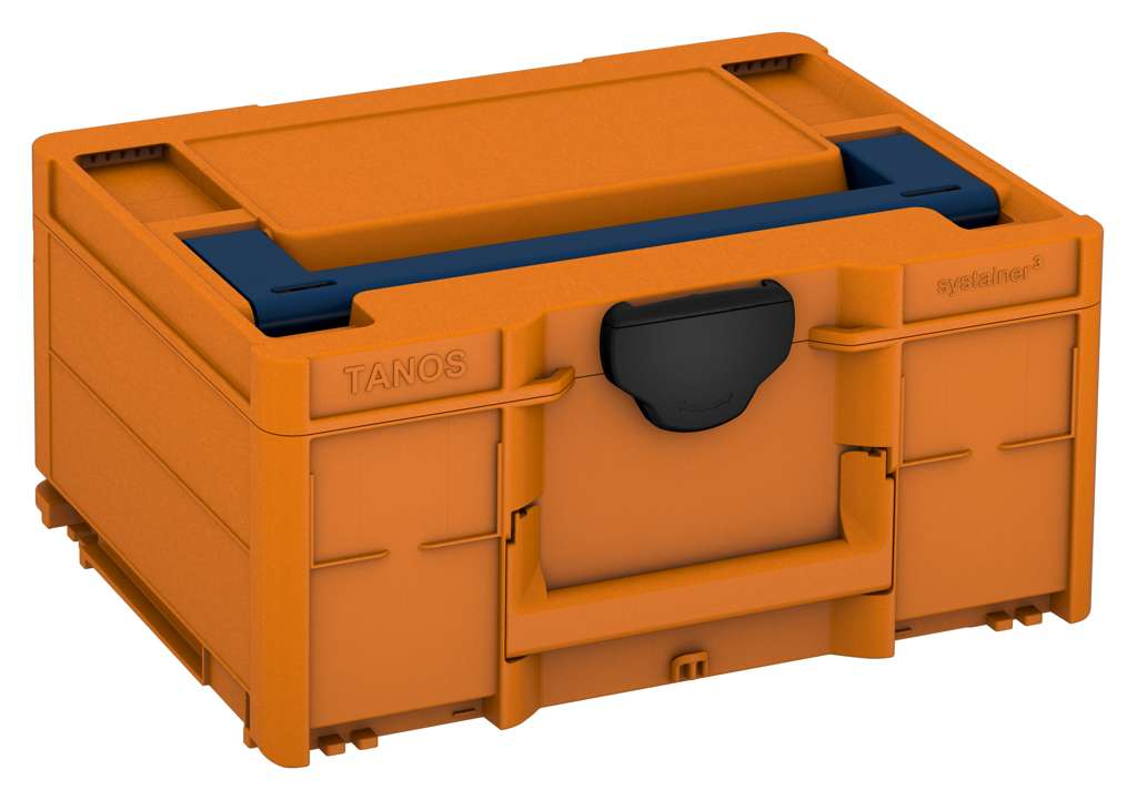Systainer³ M 187, Deep Orange with Sapphire Blue lid handle and Black catches