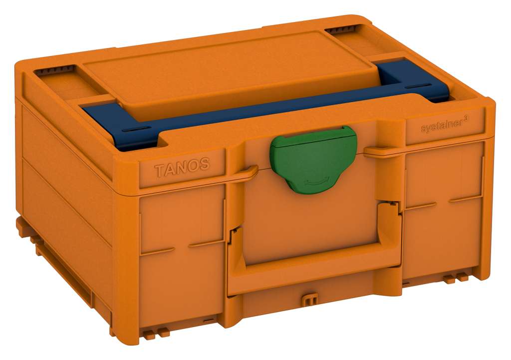 Systainer³ M 187, Deep Orange with Sapphire Blue lid handle and Emerald Green catches