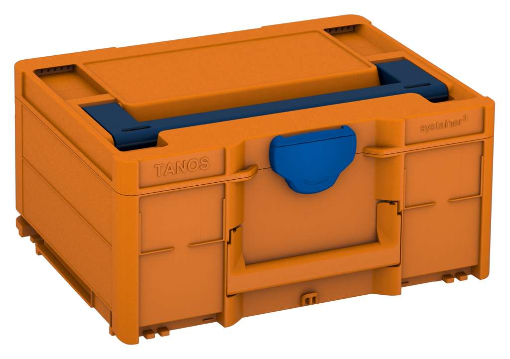 Systainer³ M 187, Deep Orange with Sapphire Blue lid handle and Signal Blue catches