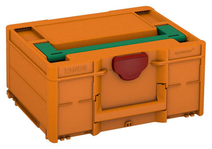 Systainer³ M 187, Deep Orange with Signal Green lid handle and Carmine Red catches