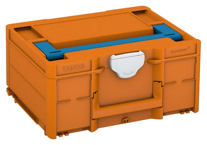 Systainer³ M 187, Deep Orange with Sky Blue lid handle and Light Grey catches