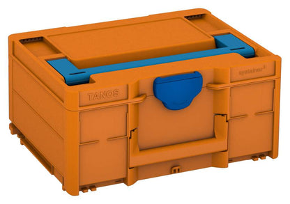 Systainer³ M 187, Deep Orange with Sky Blue lid handle and Signal Blue catches