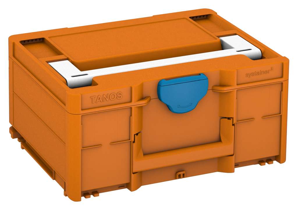Systainer³ M 187, Deep Orange with White lid handle and Sky Blue catches