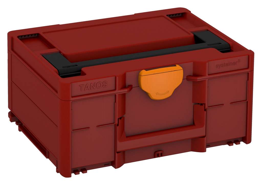 Systainer³ M 187, Carmine Red with Black lid handle and Deep Orange catches