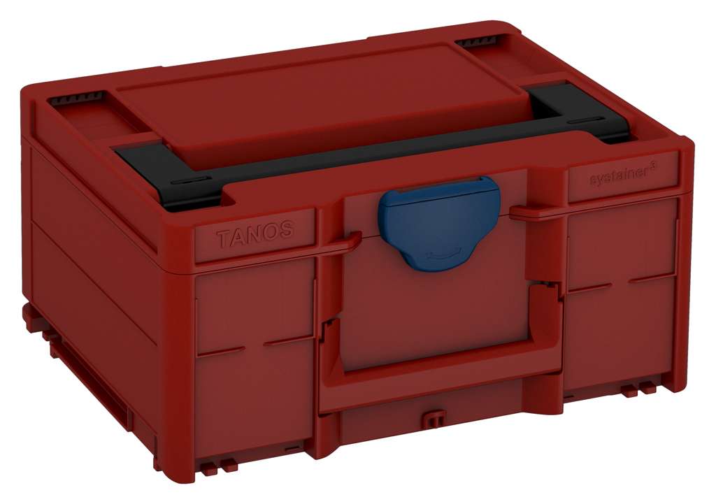 Systainer³ M 187, Carmine Red with Black lid handle and Sapphire Blue catches