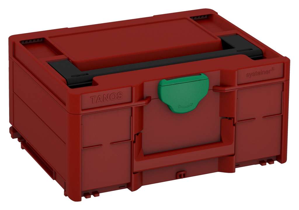 Systainer³ M 187, Carmine Red with Black lid handle and Signal Green catches