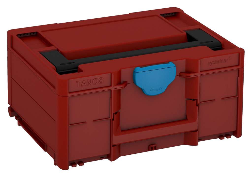 Systainer³ M 187, Carmine Red with Black lid handle and Sky Blue catches