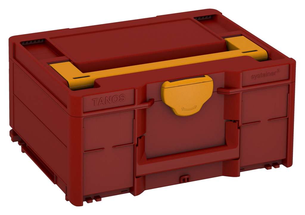 Systainer³ M 187, Carmine Red with Daffodil Yellow lid handle and Daffodil Yellow catches