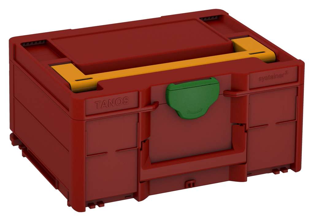 Systainer³ M 187, Carmine Red with Daffodil Yellow lid handle and Emerald Green catches