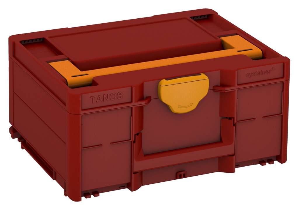 Systainer³ M 187, Carmine Red with Deep Orange lid handle and Daffodil Yellow catches