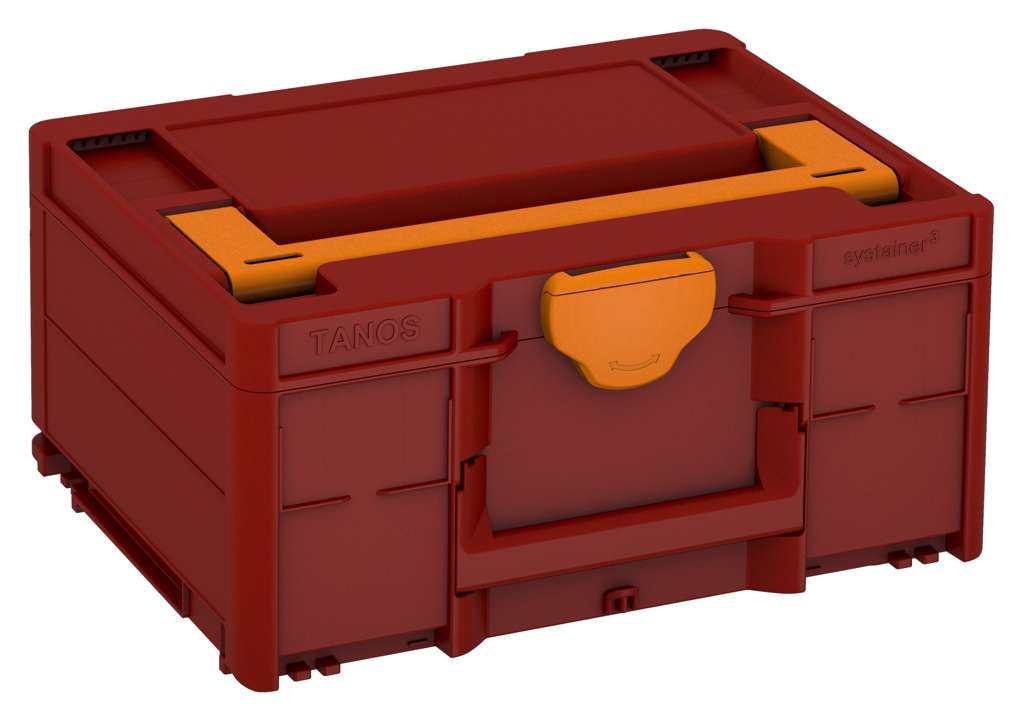 Systainer³ M 187, Carmine Red with Deep Orange lid handle and Deep Orange catches