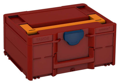 Systainer³ M 187, Carmine Red with Deep Orange lid handle and Sapphire Blue catches