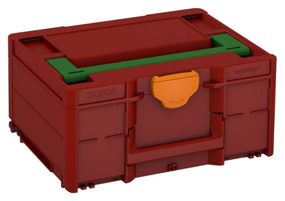 Systainer³ M 187, Carmine Red with Emerald Green lid handle and Deep Orange catches