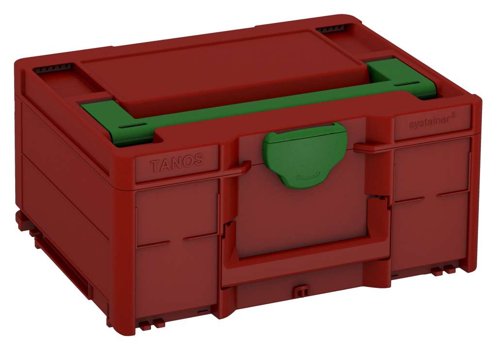 Systainer³ M 187, Carmine Red with Emerald Green lid handle and Emerald Green catches