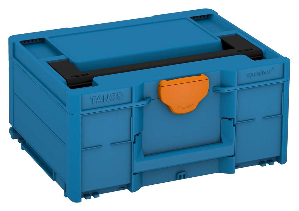 Systainer³ M 187, Sky Blue with Black lid handle and Deep Orange catches