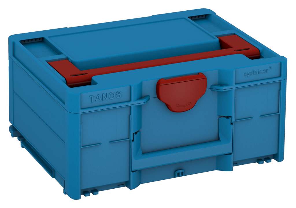Systainer³ M 187, Sky Blue with Carmine Red lid handle and Carmine Red catches