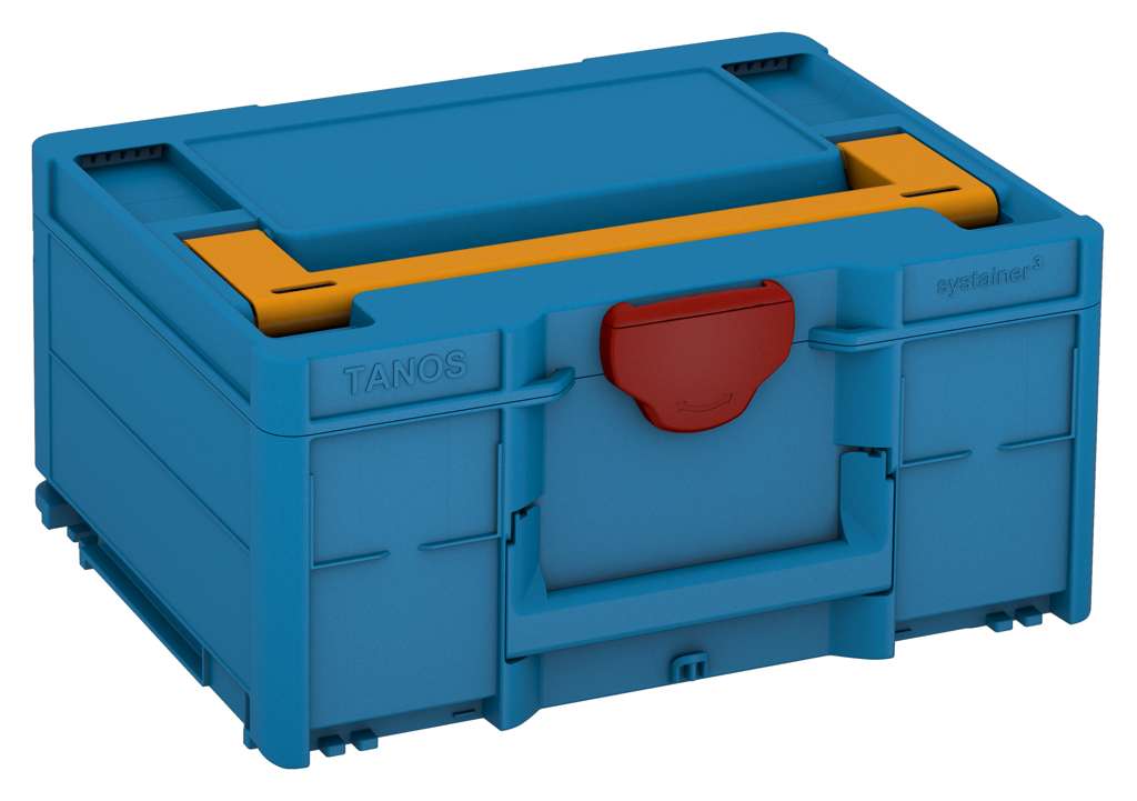 Systainer³ M 187, Sky Blue with Daffodil Yellow lid handle and Carmine Red catches