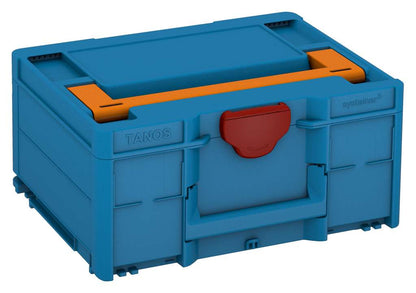Systainer³ M 187, Sky Blue with Deep Orange lid handle and Carmine Red catches