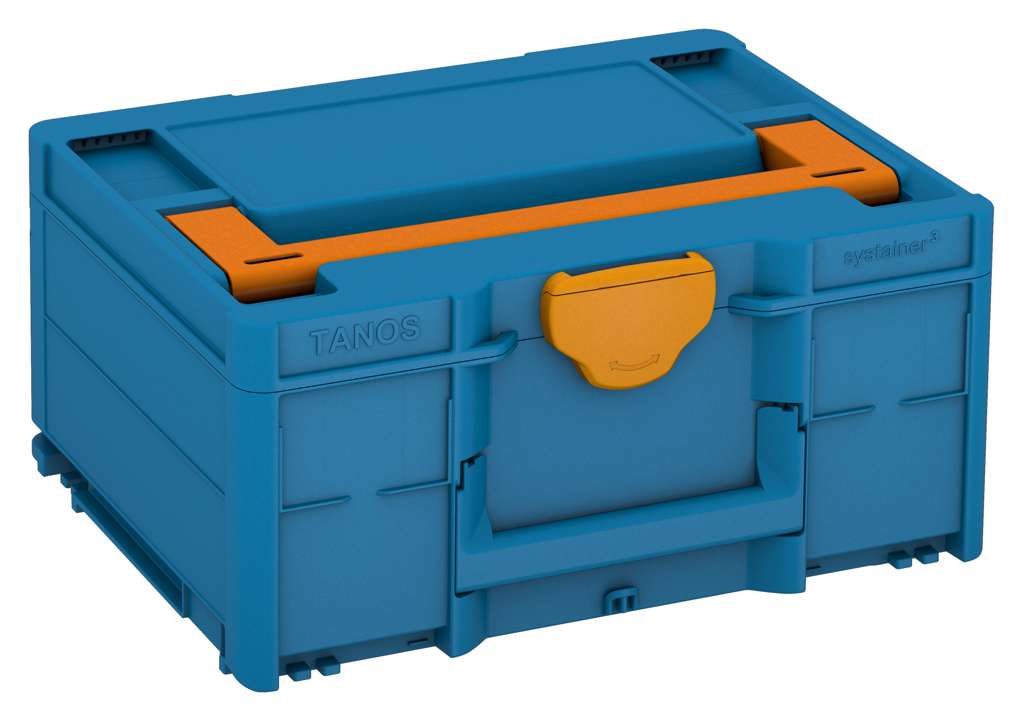 Systainer³ M 187, Sky Blue with Deep Orange lid handle and Daffodil Yellow catches