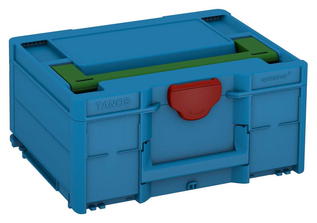 Systainer³ M 187, Sky Blue with Emerald Green lid handle and Carmine Red catches