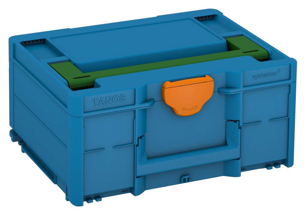 Systainer³ M 187, Sky Blue with Emerald Green lid handle and Deep Orange catches