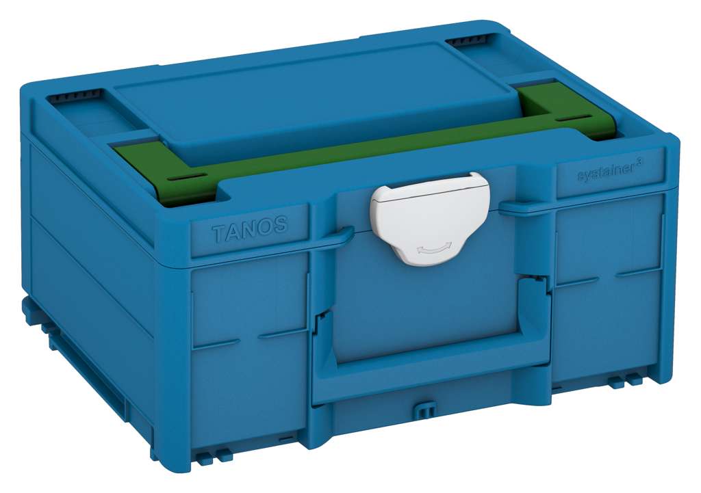 Systainer³ M 187, Sky Blue with Emerald Green lid handle and Light Grey catches