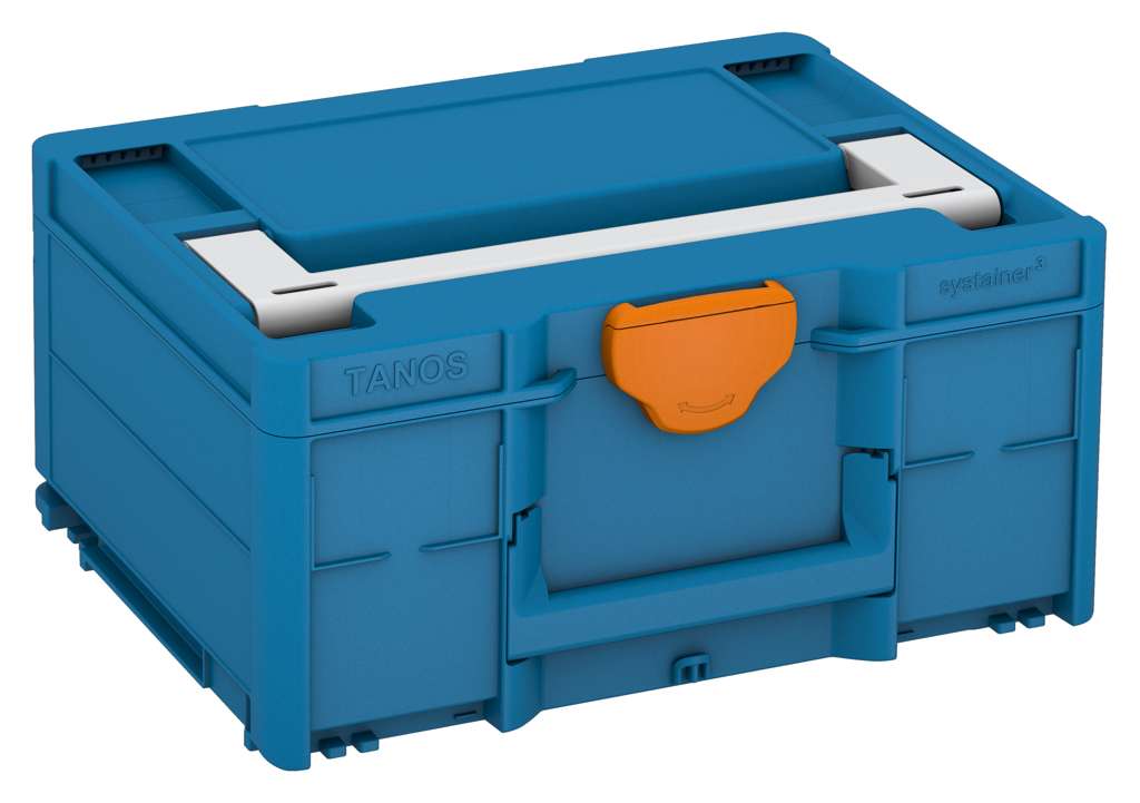 Systainer³ M 187, Sky Blue with Light Grey lid handle and Deep Orange catches