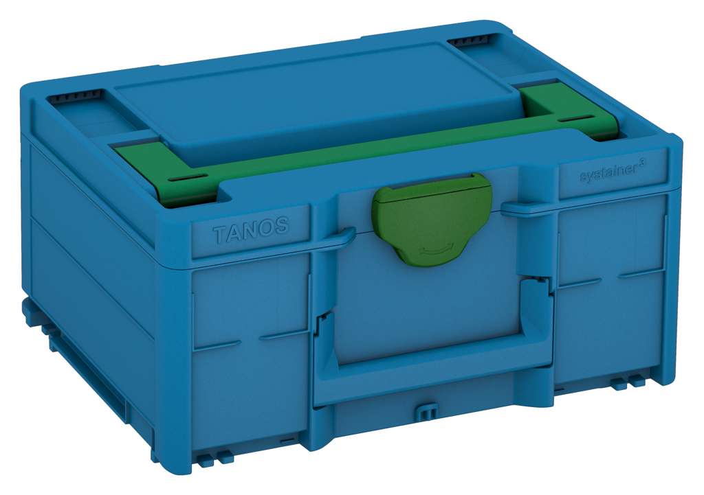 Systainer³ M 187, Sky Blue with Signal Green lid handle and Emerald Green catches
