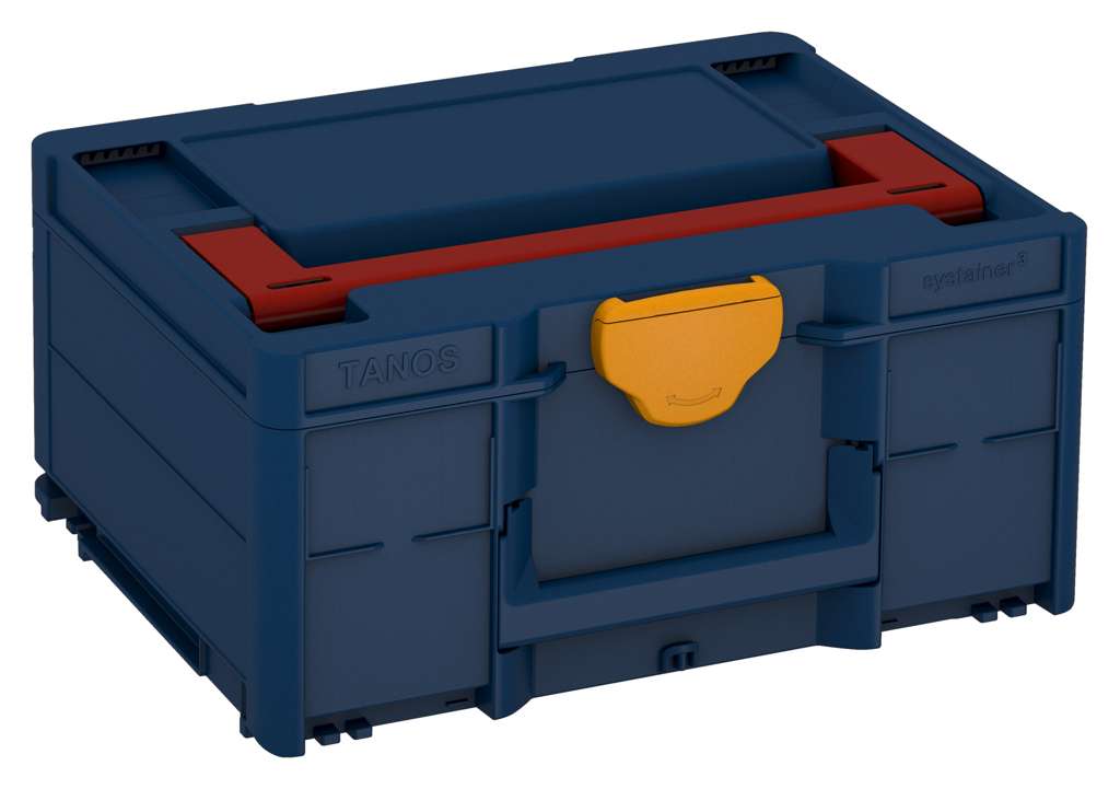 Systainer³ M 187, Sapphire Blue with Carmine Red lid handle and Daffodil Yellow catches