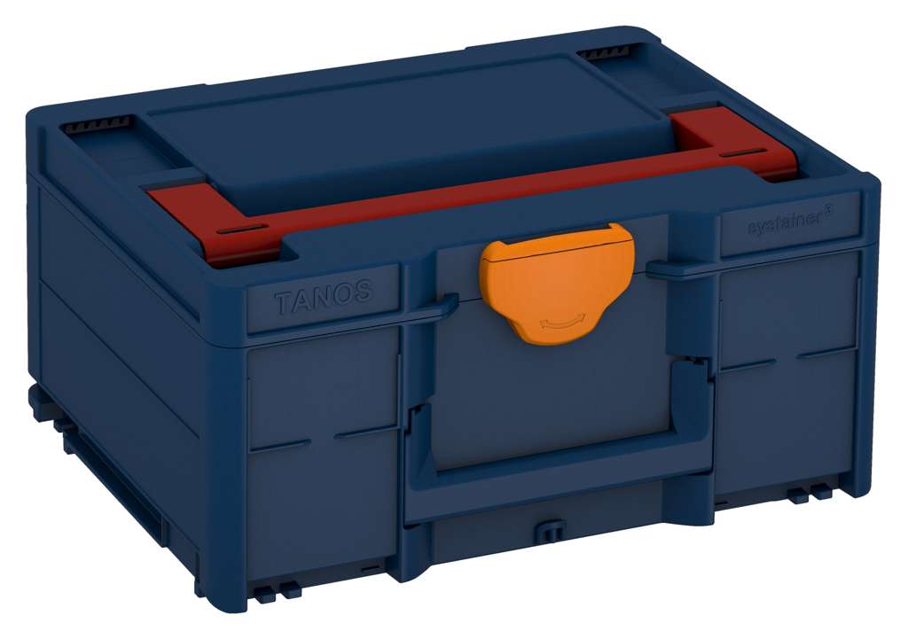 Systainer³ M 187, Sapphire Blue with Carmine Red lid handle and Deep Orange catches